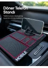 Mey İthalat® Araç Konsol Organizeri Kaydırmaz Silikon Telefon Standlı Saklama Matı
