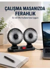 Mey İthalat® Araç ve Ev Kullanımına Uygun Çift Başlıklı Masaüstü Vantilatör