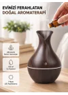Mey İthalat® Aromaterapi Difüzör Ahşap Desenli ve Ultrasonik Nemlendirici LED Işıklı