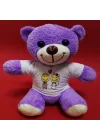 Mey İthalat® Aşık Çiftler Tişörtlü Mor Peluş Ayıcık
