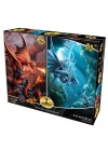 Mey İthalat® Ateş Ejderhası ve Su Ejderhası İkili Puzzle 200 Parça
