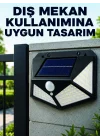 Mey İthalat® Bahçe Balkon Garaj ve Girişler İçin Güneş Enerjili Hareket Sensörlü LED Duvar Lambası