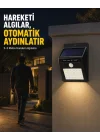 Mey İthalat® Bahçe ve Veranda İçin Güneş Paneli ile Otomatik Şarj Olan LED Duvar Lambası