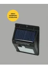Mey İthalat® Bahçe ve Veranda İçin Güneş Paneli ile Otomatik Şarj Olan LED Duvar Lambası