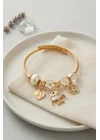Mey İthalat® Balık Charmlı Beyaz Renk Gold Bileklik