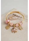 Mey İthalat® Balık Charmlı Pembe Renk Gold Bileklik