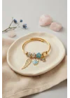 Mey İthalat® Baykuş Model Gold Renk Charmlı Bileklik