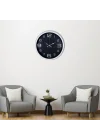 Mey İthalat® Beyaz 40 Cm Metal Modern Duvar Saati
