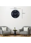 Mey İthalat® Beyaz 40 Cm Metal Modern Duvar Saati