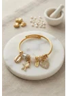 Mey İthalat® Beyaz Balık Model Gold Renk Charmlı Bileklik