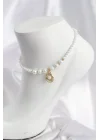 Mey İthalat® Beyaz İnci İstiridyeli Model Halhal