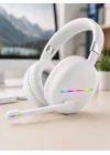 Mey İthalat® Beyaz Kablosuz Bluetooth Kulaklık Mikrofonlu Ergonomik Kulak Üstü Tasarım
