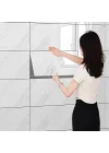 Mey İthalat® Beyaz Mermer Desenli Alüminyum Duvar Sticker