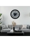 Mey İthalat® Black Atlas Series 60 Cm Çarklı Duvar Saati