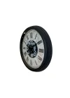 Mey İthalat® Black Atlas Series 60 Cm Çarklı Duvar Saati