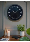 Mey İthalat® Black Baseline 40 Cm Metal Duvar Saati