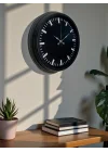 Mey İthalat® Black Baseline 40 Cm Metal Duvar Saati