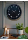 Mey İthalat® Black Baseline 40 Cm Metal Duvar Saati