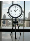 Mey İthalat® Black Elegant Metal Üç Ayaklı Masa Saati