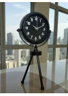 Mey İthalat® Black Luxury Modern Üç Ayaklı Metal Masa Saati
