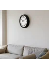 Mey İthalat® Black Simplex 40 Cm Metal Duvar Saati