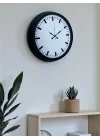 Mey İthalat® Black & White Baseline 40 Cm Metal Duvar Saati