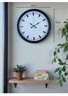 Mey İthalat® Black & White Baseline 40 Cm Metal Duvar Saati