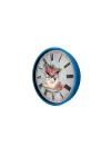 Mey İthalat® Blue Flower 36 Cm Mavi Duvar Saati