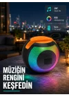 Mey İthalat® Bluetooth 5.0 Hoparlör – RGB Işıklı, Güçlü Bas ve 360° Surround Ses