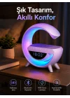 Mey İthalat® Bluetooth Hoparlör 15W Kablosuz Hızlı Şarj LED Gece Lambası
