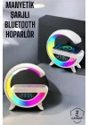 Mey İthalat® Bluetooth Hoparlör 15W Kablosuz Hızlı Şarj LED Gece Lambası