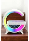 Mey İthalat® Bluetooth Hoparlör 15W Kablosuz Hızlı Şarj LED Gece Lambası