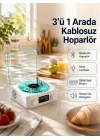 Mey İthalat® Bluetooth Hoparlör – 3-ü-1 Saatli Gece Lambası ve Vintage Tasarım