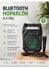 Mey İthalat® Bluetooth Hoparlör Mikrofonlu Taşınabilir Ses Sistemi FM Radyo, USB, SD Kart ve TWS Özellikli