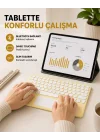 Mey İthalat® Bluetooth Kablosuz Klavye – İnce Slim Model, Tablet ve Akıllı TV Uyumlu, Sessiz Tuşlu Taşınabilir Klavye