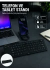 Mey İthalat® Bluetooth Katlanabilir Klavye USB-C Şarjlı 3 Cihaz Bağlantılı Taşınabilir Klavye