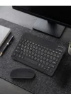 Mey İthalat® Bluetooth Klavye Mouse Seti Taşınabilir Wireless Bilgisayar Aksesuarı