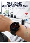 Mey İthalat® Bluetooth Konuşma Özellikli Akıllı Saat AMOLED Ekran, Sağlık Takibi ve 3 Farklı Kordon