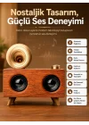 Mey İthalat® Bluetooth Nostalji Speaker Radyo Gramofon Ahşap Renk Vintage