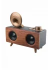 Mey İthalat® Bluetooth Nostalji Speaker Radyo Gramofon Ahşap Renk Vintage