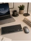 Mey İthalat® Bluetooth ve 2.4G Destekli Kablosuz Klavye Mouse Seti Şarj Edilebilir