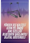 Mey İthalat® Boyun Askılı 100 Saat Kablosuz Kulaklık Göstergeli Bluetooth Kulaklık