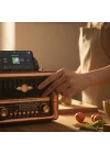 Mey İthalat®  Büyük Boy Telefon Tutma Aparatlı Retro Ahşap Tasarım Bluetooth Hoparlörlü Radyo – FM/AM Destekli, Şarjlı ve Taşınabilir Radyo NS-8079