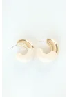 Mey İthalat® CCB Krem Gold Çift Renk Küpe