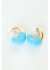 Mey İthalat® CCB Mavi Gold Çift Renk Küpe