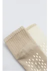 Mey İthalat® Çemberli Basic Penye Kaymaz Soket Çorap 2li 10146 Bej