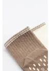Mey İthalat® Çemberli Basic Penye Kaymaz Soket Çorap 2li 10146 Kahve