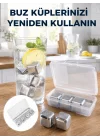 Mey İthalat® Çevre Dostu Metal Buz Küpü ve Kullanışlı Klips Seti Yeni Nesil