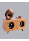 Mey İthalat® Çift Hoparlörlü Retro Bluetooth Speaker 1800mAh Bataryalı AUX USB SD Kartlı