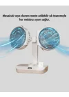 Mey İthalat® Çift Kafalı Masaüstü ve Duvar Tipi Sessiz USB Şarjlı Fan